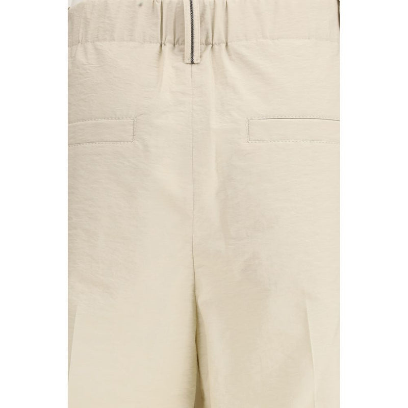 Brunello Cucinelli Beige Cotton Casual Pants for Women