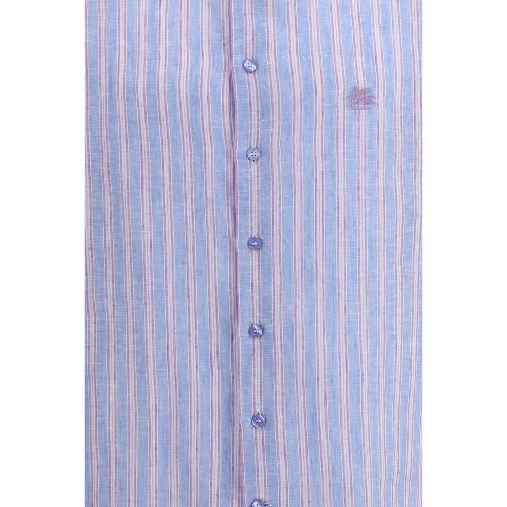 Etro Multicolor Linen Pattern Shirt for Men