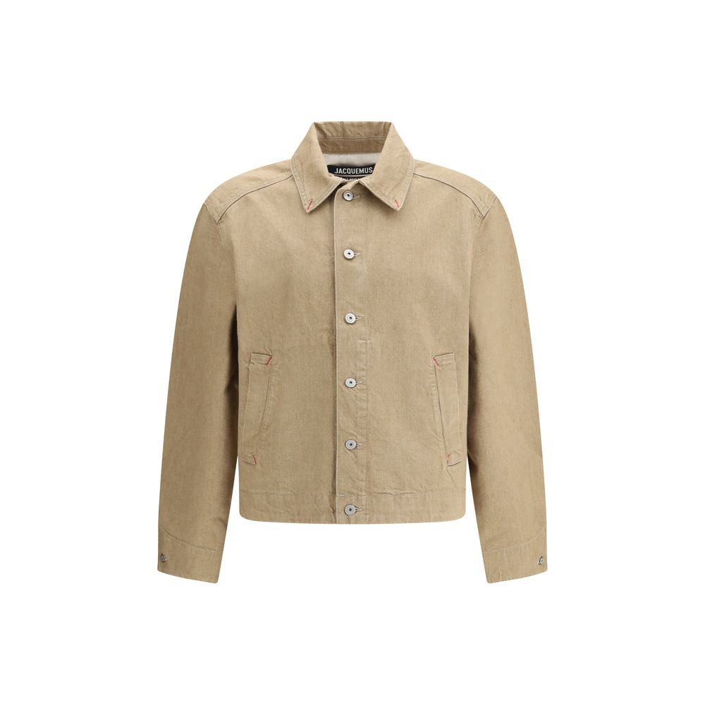Veste en denim beige en coton Jacquemus