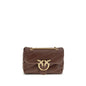 PINKO Brown Calf Leather Bos Taurus Shoulder Bag