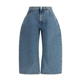 The Attico Blue Cotton Wide-Leg Jeans for Women