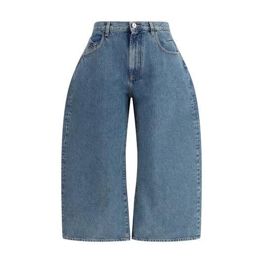 The Attico Blue Cotton Wide-Leg Jeans for Women