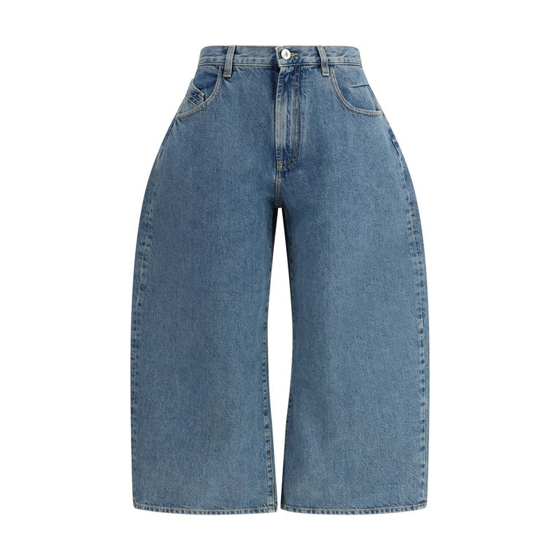 The Attico Blue Cotton Wide-Leg Jeans for Women