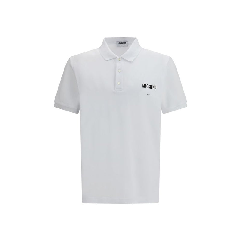 Moschino White Cotton Polo Shirt - Classic Style for Men