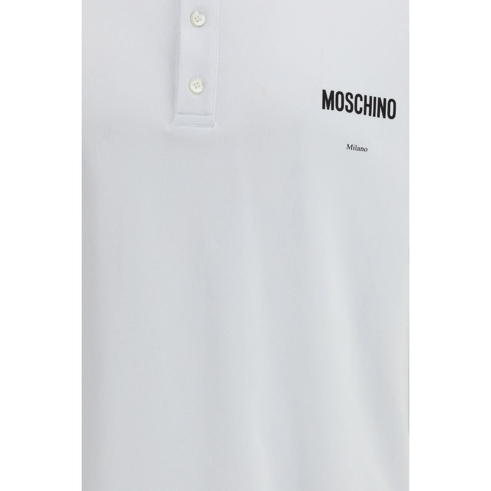 Moschino White Cotton Polo Shirt - Classic Style for Men