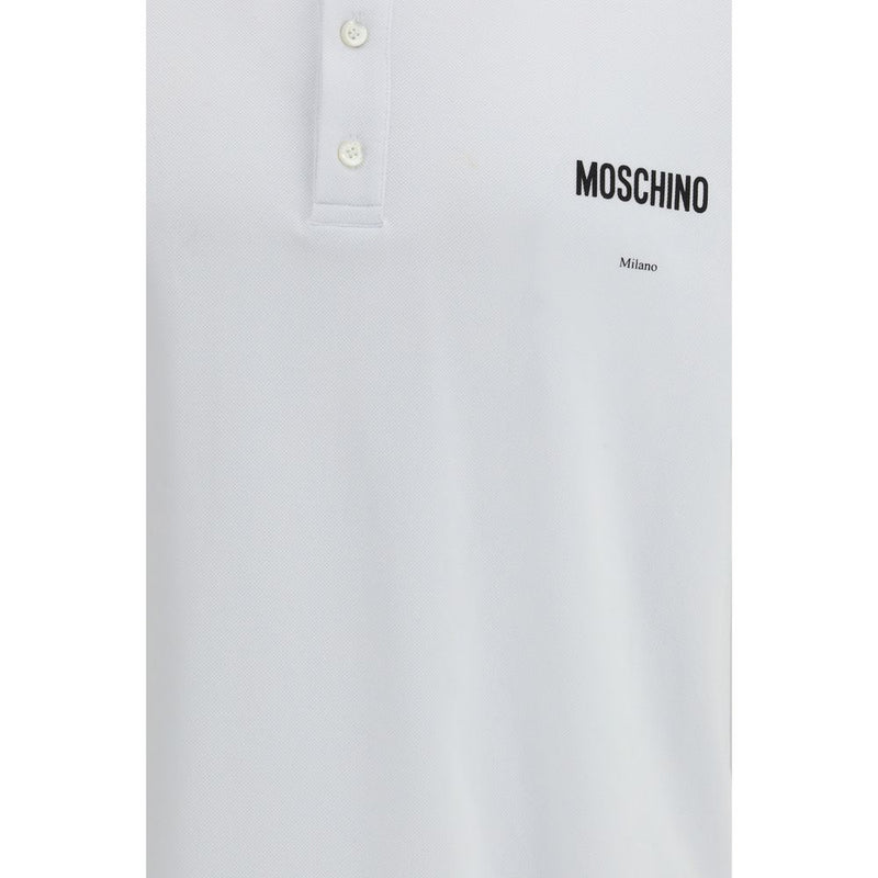 Moschino White Cotton Polo Shirt - Classic Style for Men