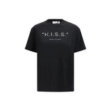 Off-White Kiss Quote Black Cotton T-Shirt for Women