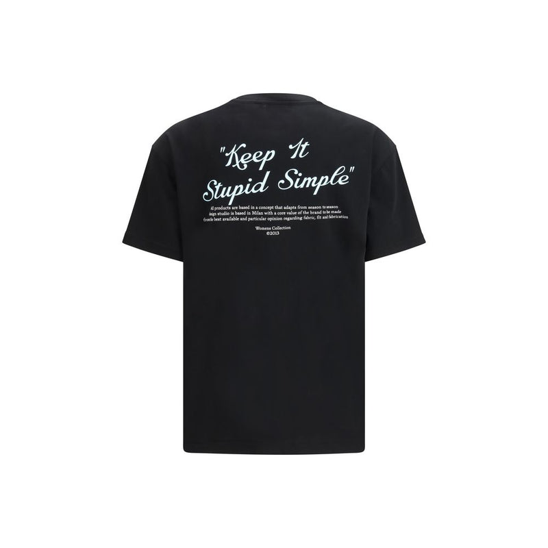Off-White Kiss Quote Black Cotton T-Shirt for Women