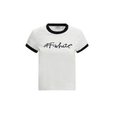 Off-White Script T-Shirt en Coton Blanc pour Femmes
