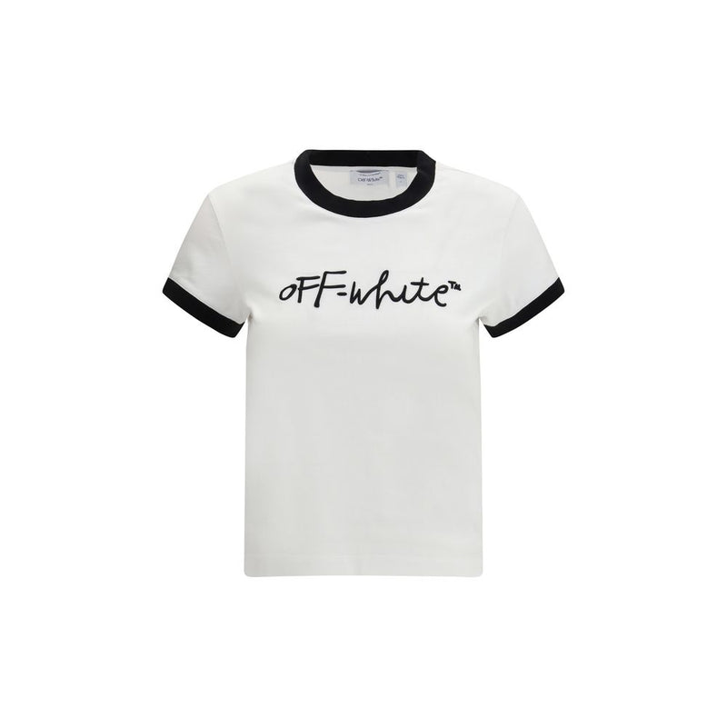 Off-White Script T-Shirt for Women in White Cotton