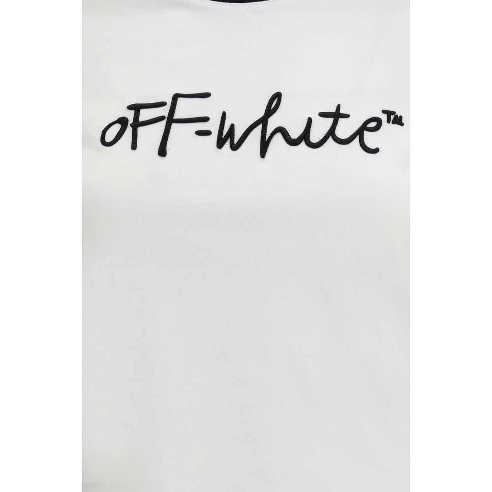 Off-White Script T-Shirt en Coton Blanc pour Femmes