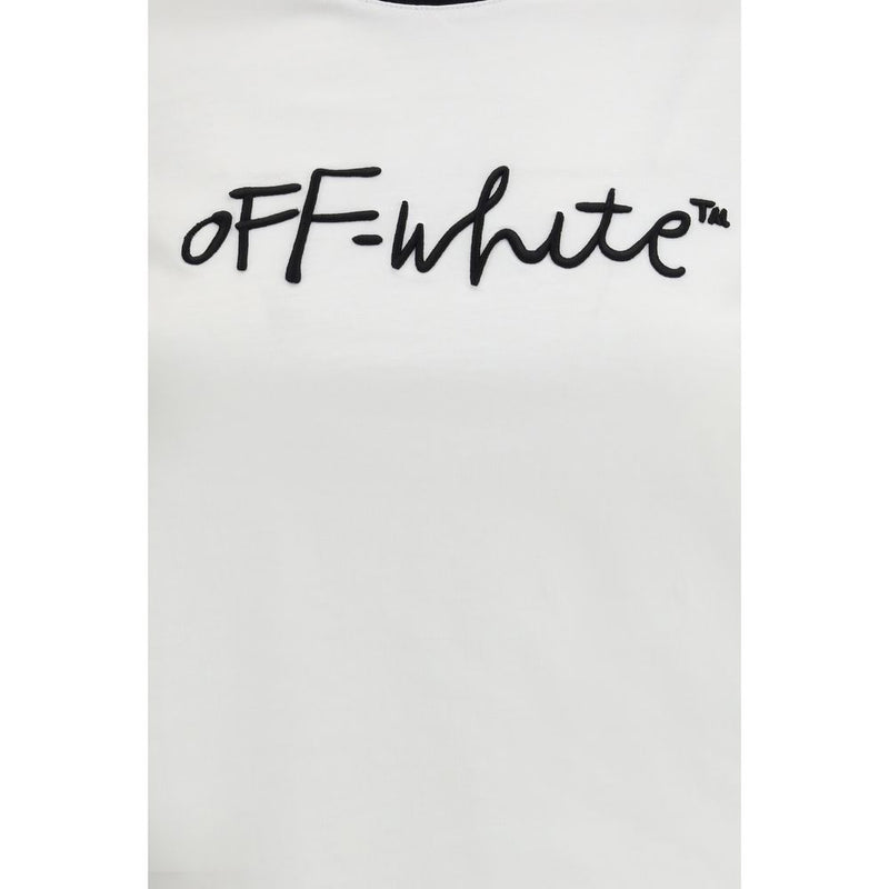 Off-White Script T-Shirt for Women in White Cotton