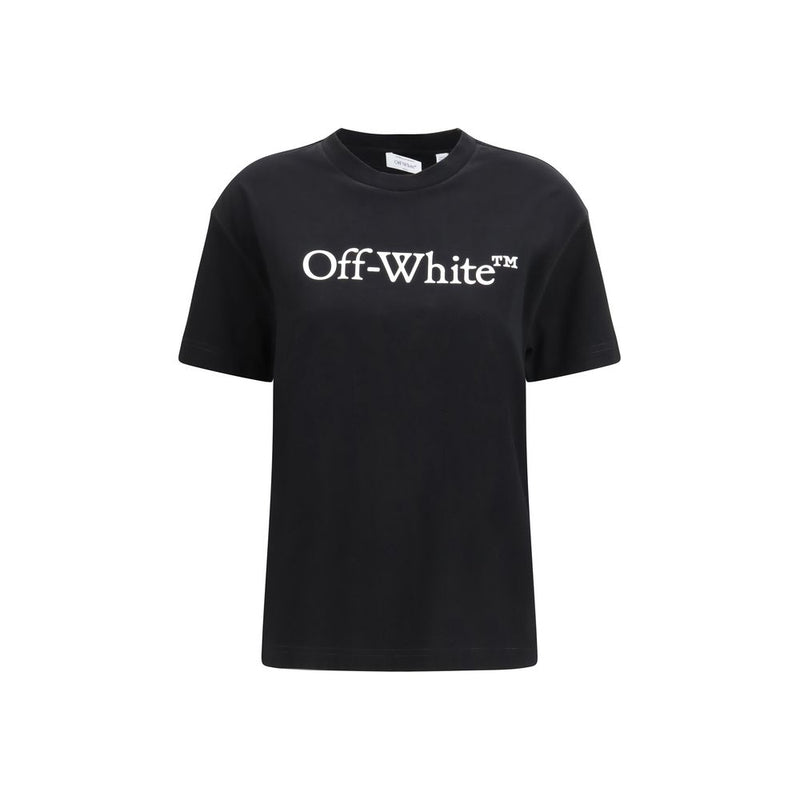 Off-White Big Logo Bookish T-Shirt - Black Cotton Sportswear