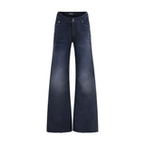 Balenciaga Blue Cotton Flared Jeans for Women - Modern Design