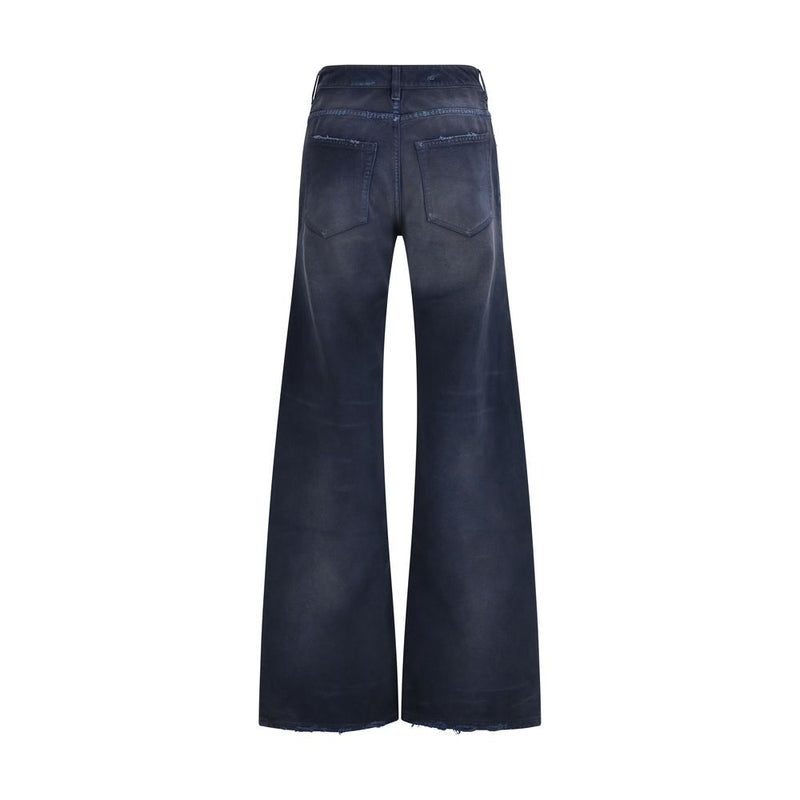 Balenciaga Blue Cotton Flared Jeans for Women - Modern Design