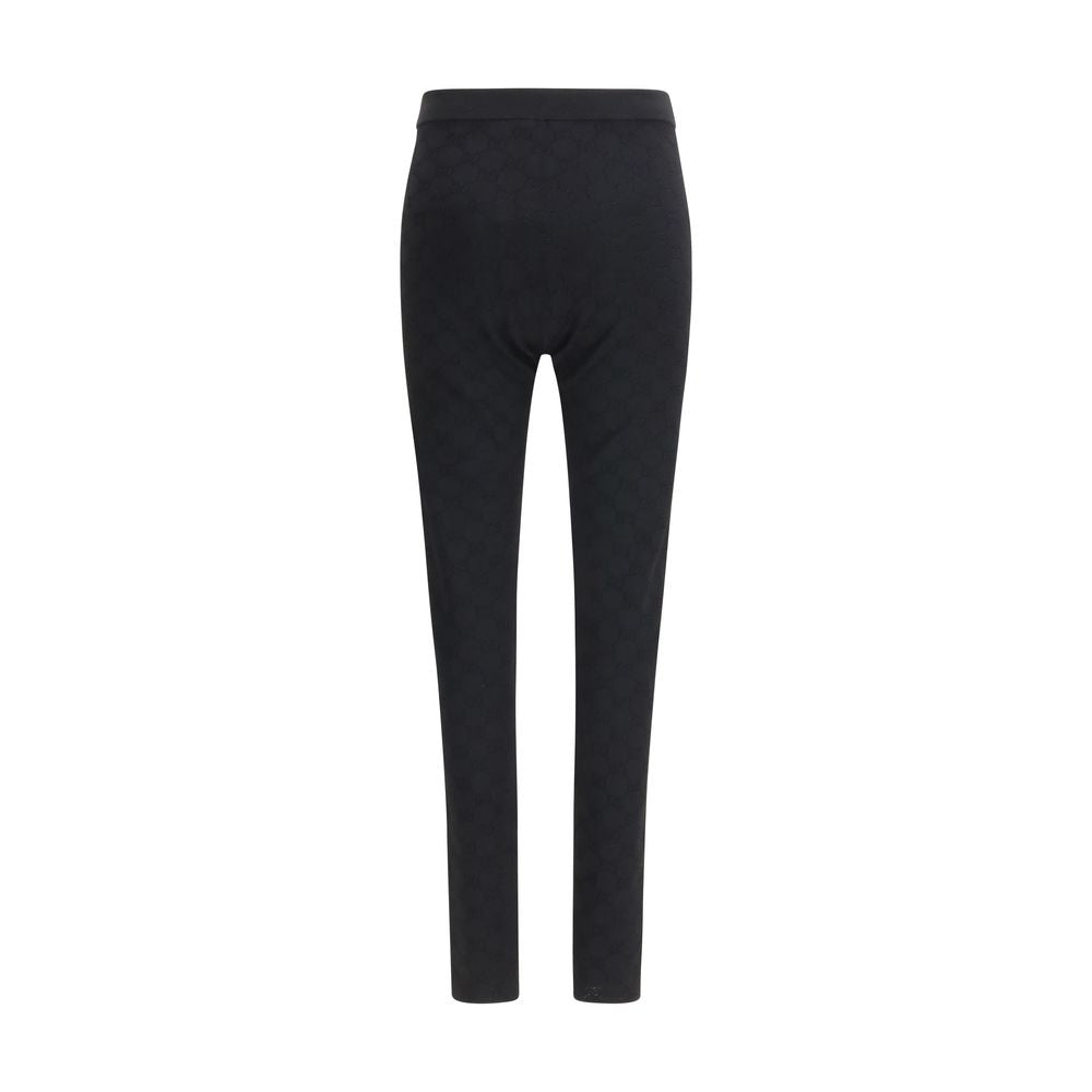 Gucci Black Viscose GG Jacquard Leggings for Women