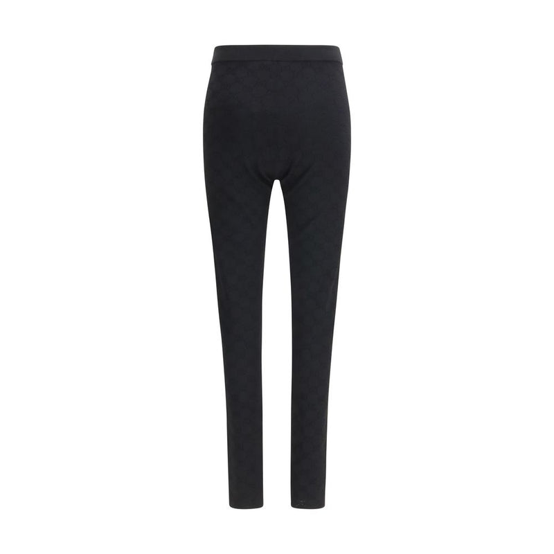 Gucci Black Viscose GG Jacquard Leggings for Women
