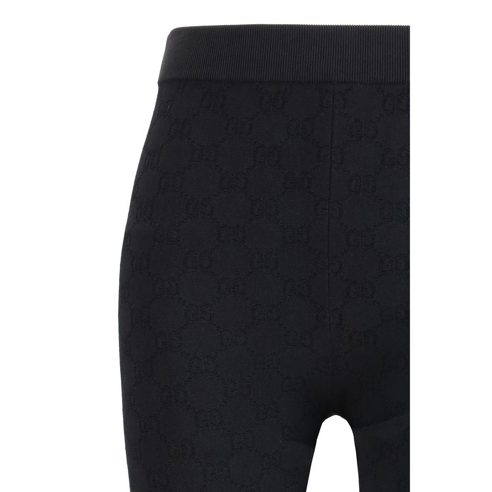 Gucci Black Viscose GG Jacquard Leggings for Women