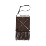 Valentino Garavani Nellcôte Brown Suede Leather Shoulder Bag