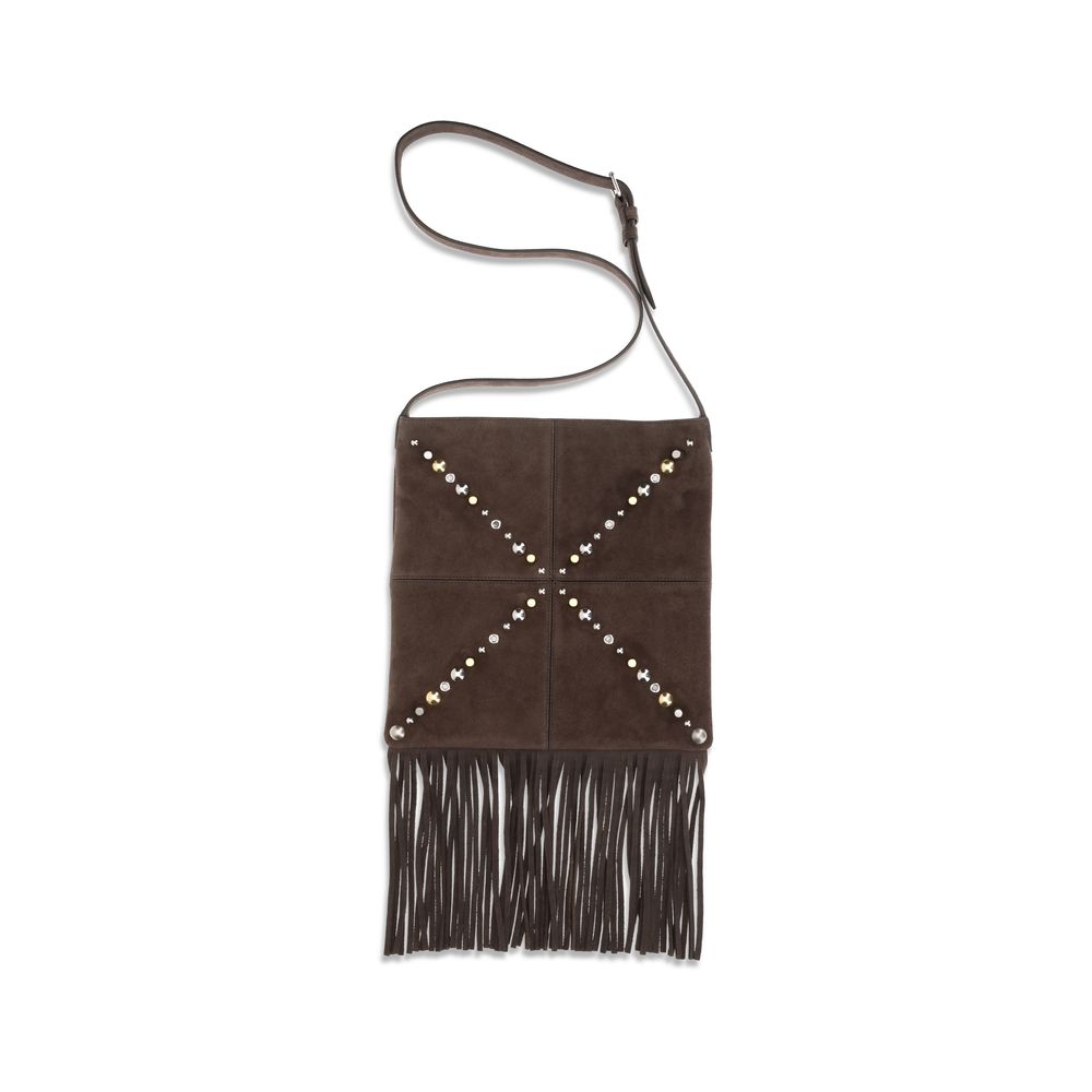 Valentino Garavani Nellcôte Brown Suede Leather Shoulder Bag