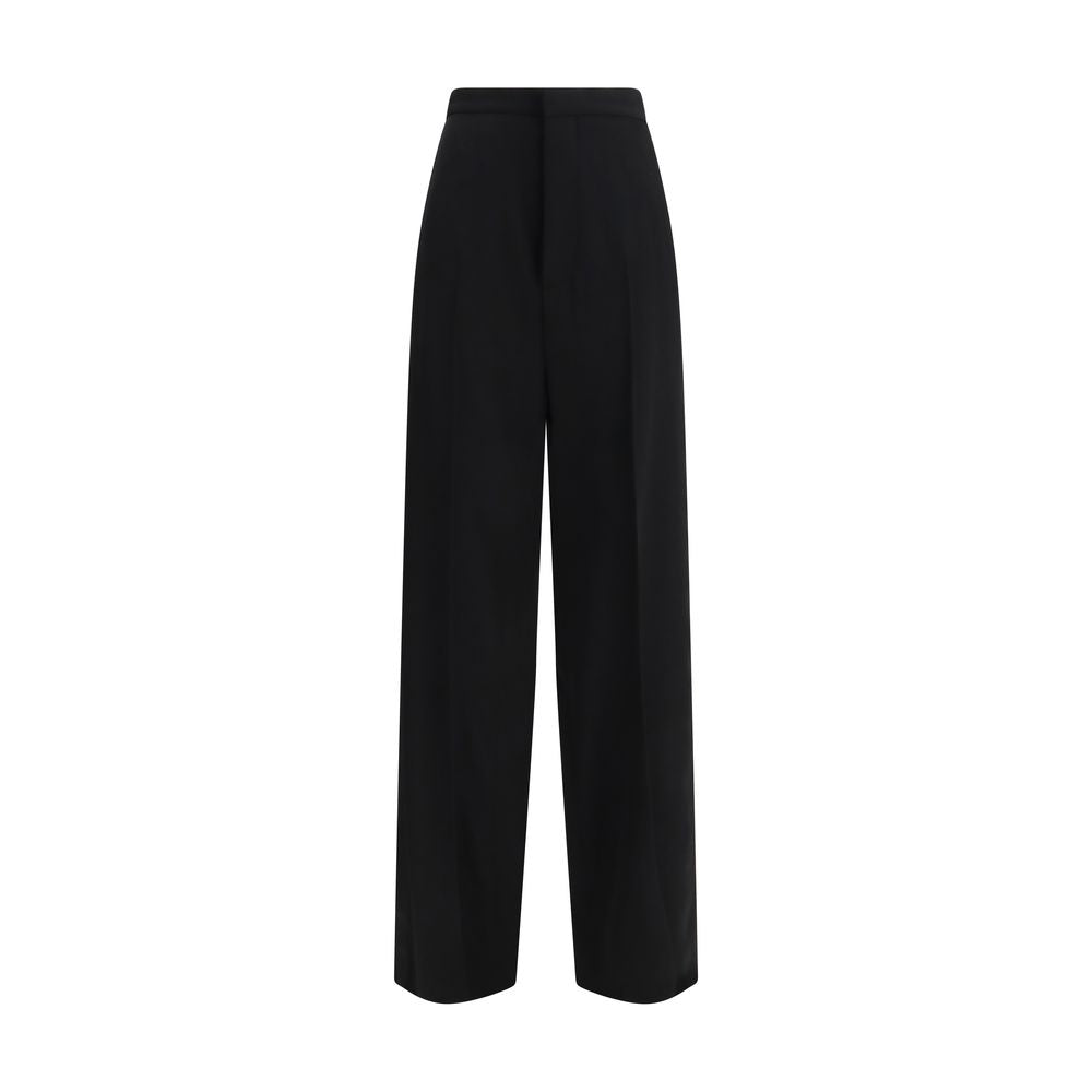 Balenciaga Black Cotton Dress Pants - Modern Tuxedo Style