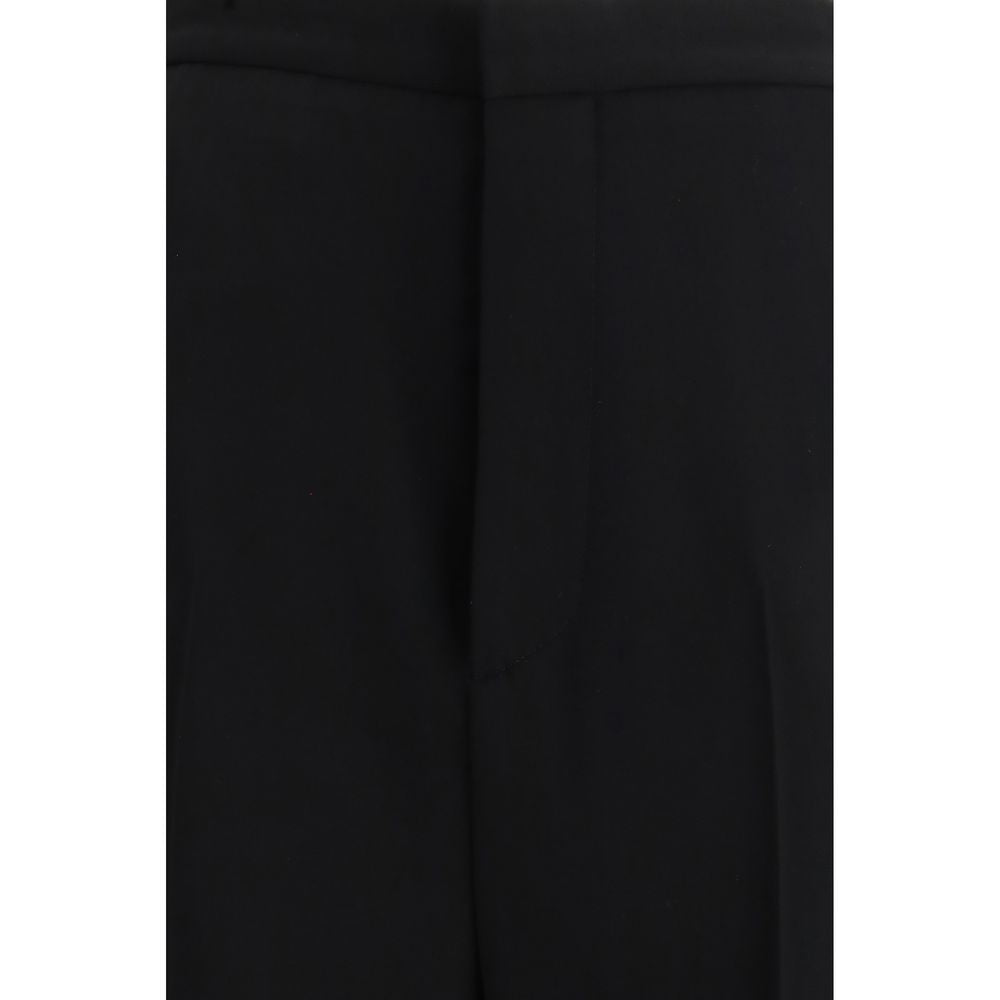 Balenciaga Black Cotton Dress Pants - Modern Tuxedo Style