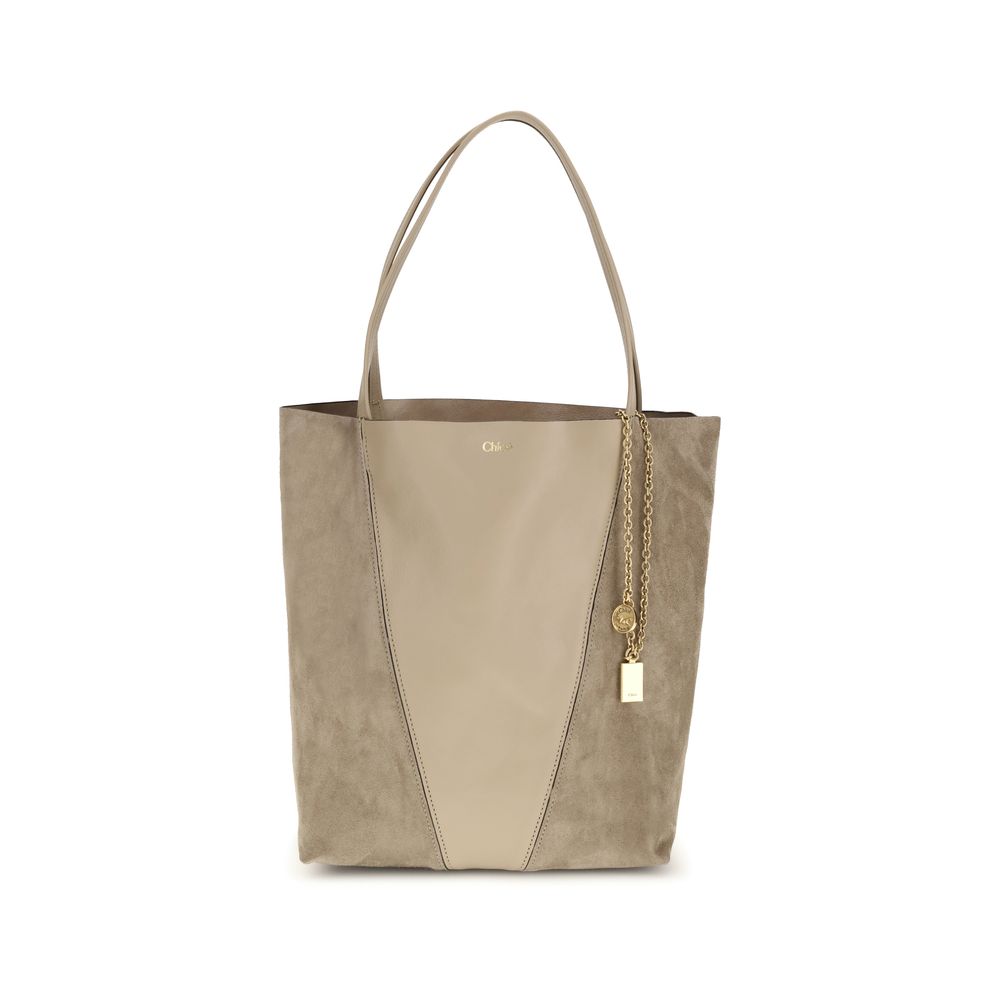 Sac bandoulière en cuir beige Chloé