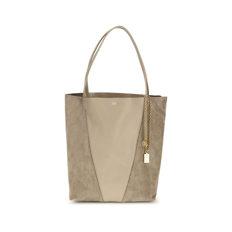 Sac bandoulière en cuir beige Chloé