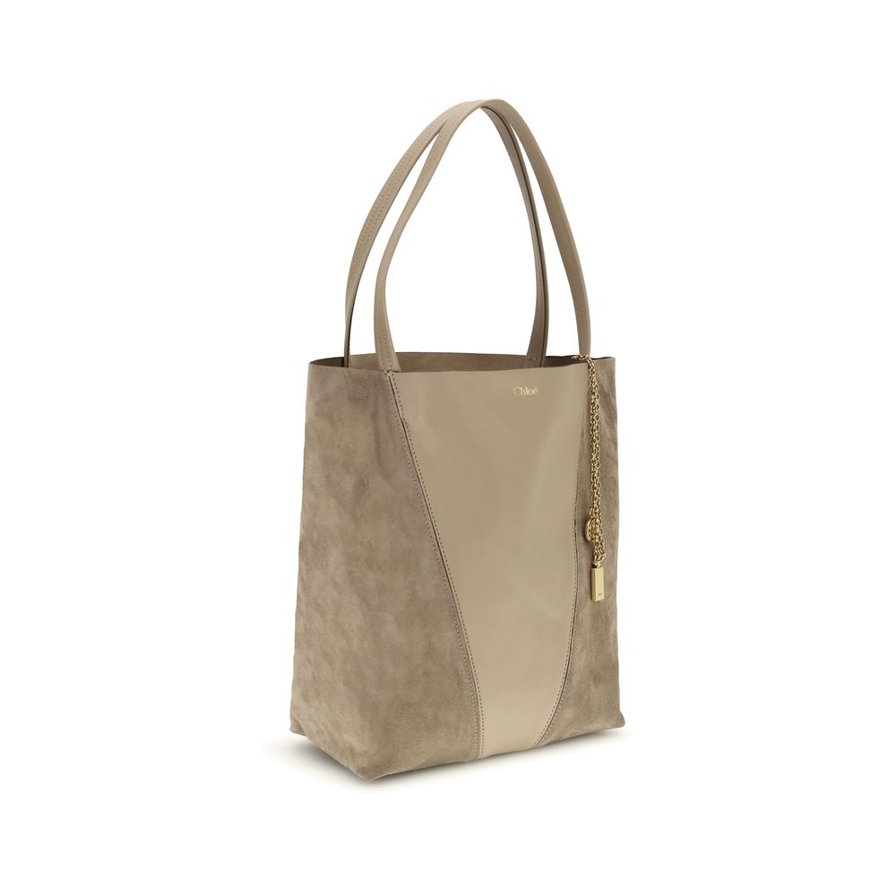 Sac bandoulière en cuir beige Chloé