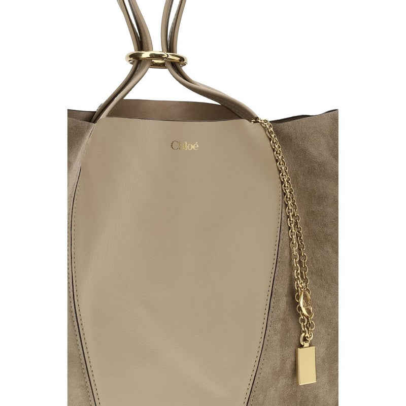 Sac bandoulière en cuir beige Chloé