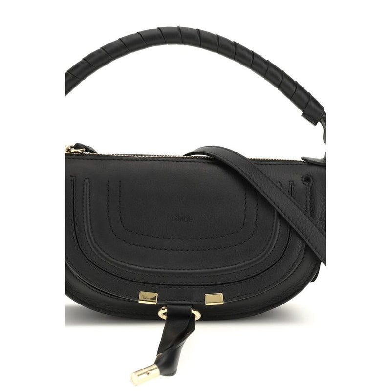 Chloé Black Calf Leather Marcie Mini Shoulder Bag