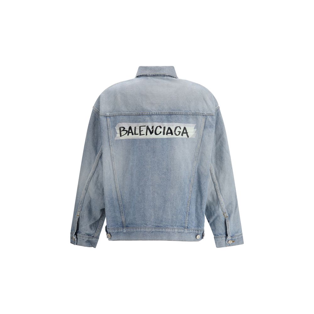 Balenciaga Light Blue Oversized Cotton Denim Jacket