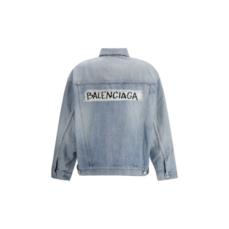 Balenciaga Light Blue Oversized Cotton Denim Jacket
