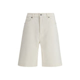 P.A.R.O.S.H. White Cotton Bermuda Shorts for Women