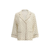P.A.R.O.S.H. Cream Silk Pattern Shirt - Élégance Intemporelle