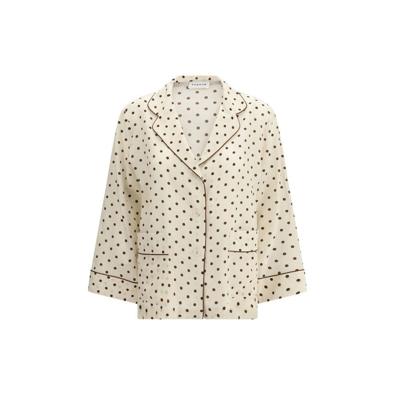 P.A.R.O.S.H. Cream Silk Pattern Shirt - Élégance Intemporelle