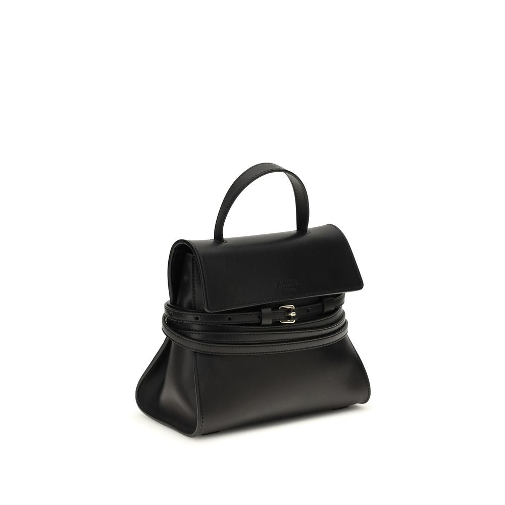 Moschino Black Calf Leather Bos Taurus Handbag - Élégant et Pratique