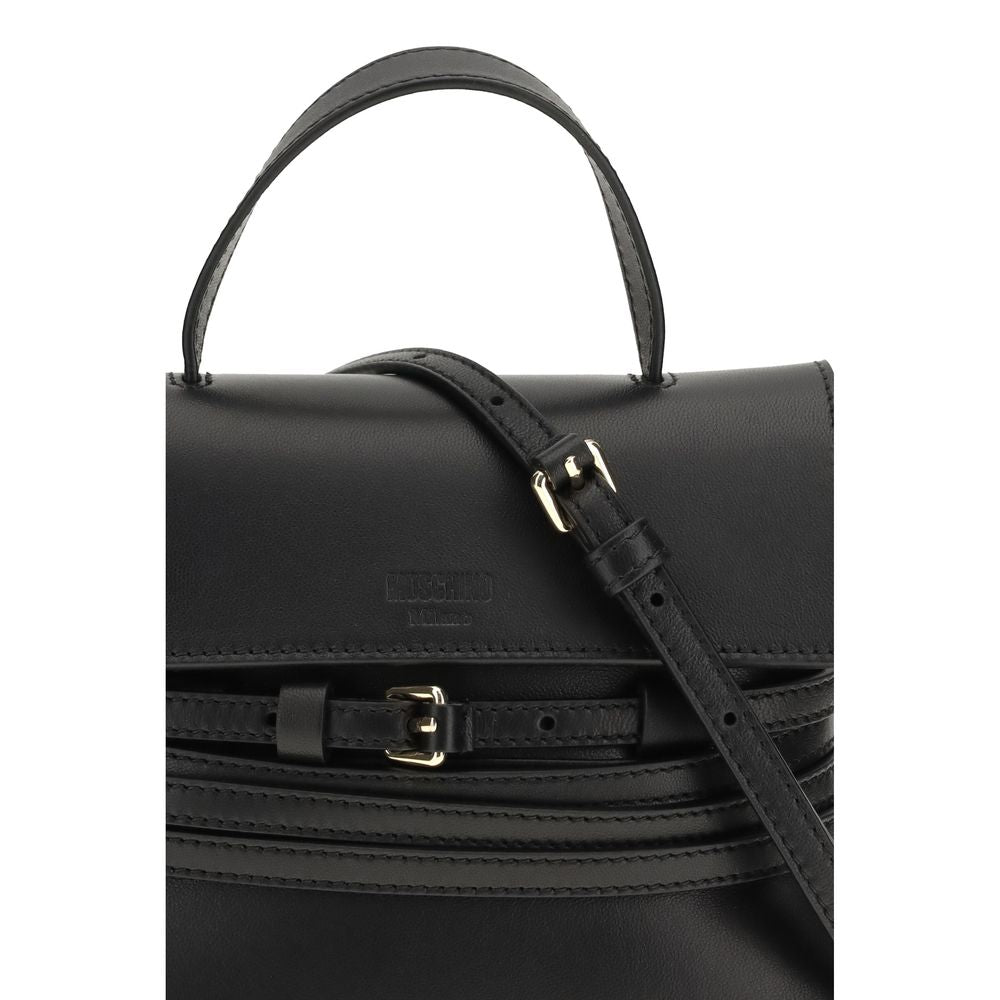 Moschino Black Calf Leather Bos Taurus Handbag - Élégant et Pratique