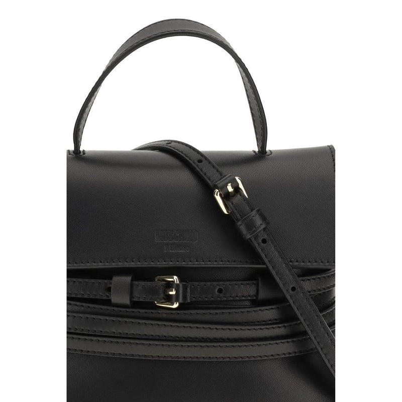 Moschino Black Calf Leather Bos Taurus Handbag - Élégant et Pratique