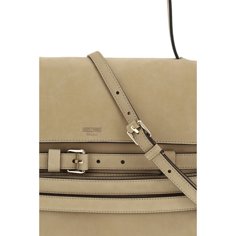Moschino Beige Calf Leather Bos Taurus Handbag - Tie Me