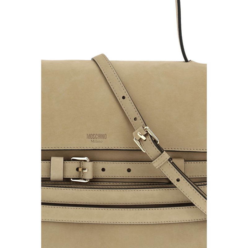 Moschino Beige Calf Leather Bos Taurus Handbag - Tie Me