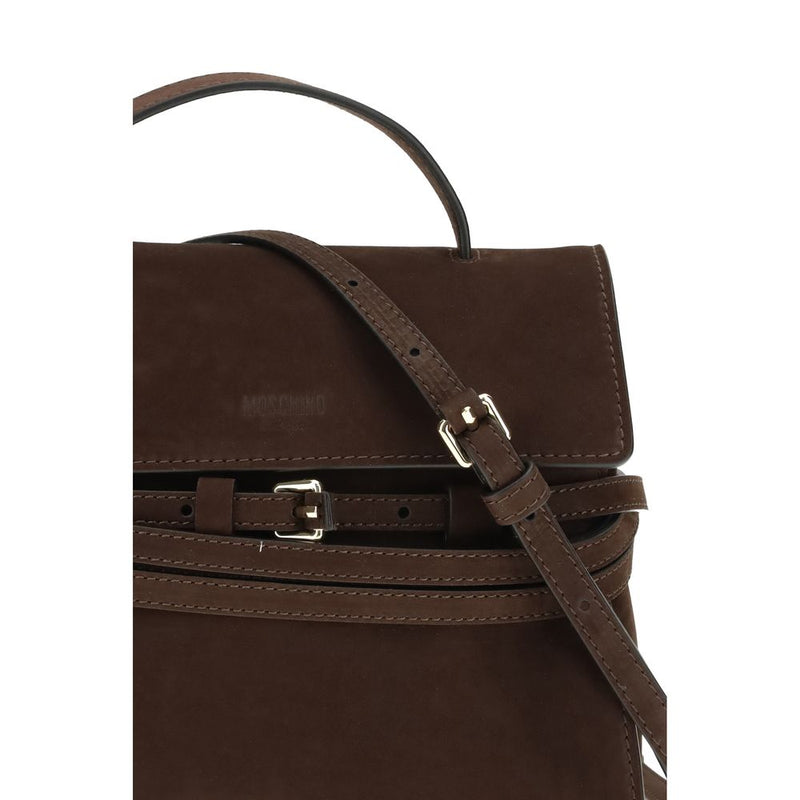 Moschino Brown Calf Leather Bos Taurus Handbag - Elegant & Functional