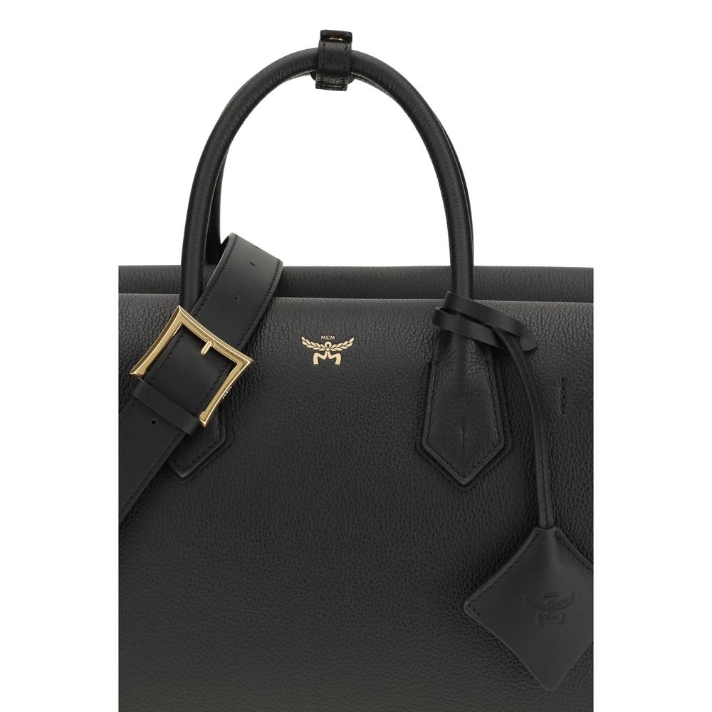 MCM Black Calf Leather Bos Taurus Shoulder Bag - Timeless Elegance