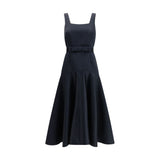 P.A.R.O.S.H. Blue Polyester Casual Dress with Elegant Bow Detail