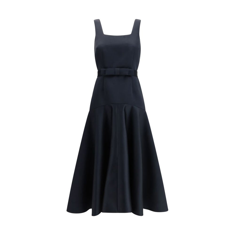 P.A.R.O.S.H. Blue Polyester Casual Dress with Elegant Bow Detail