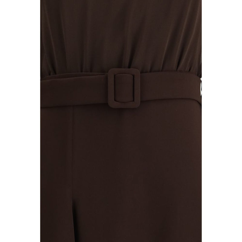 P.A.R.O.S.H. Brown Polyester Casual Dress