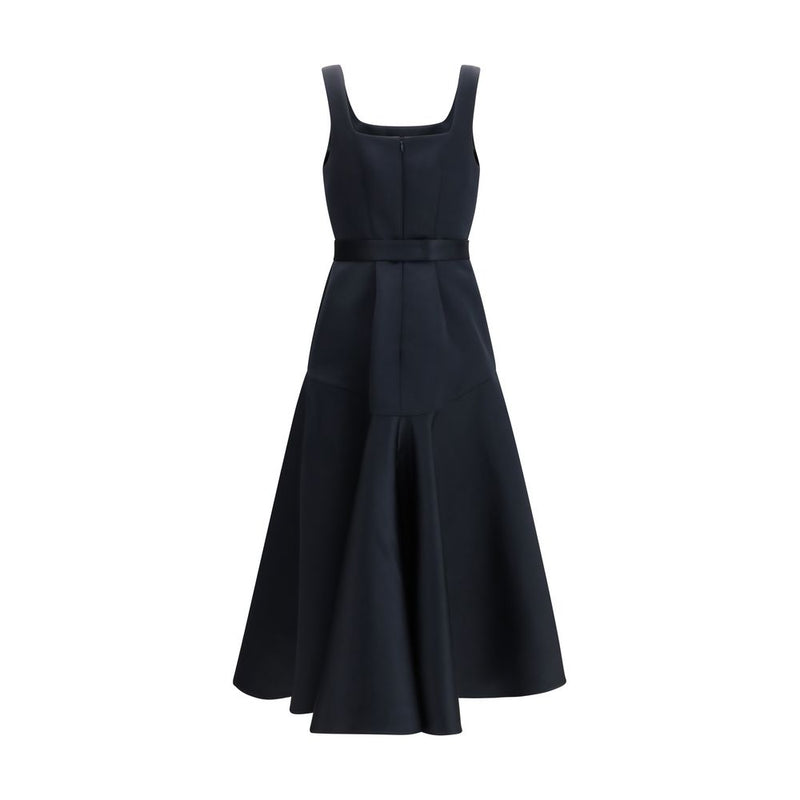 P.A.R.O.S.H. Blue Polyester Casual Dress with Elegant Bow Detail