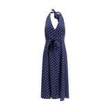 P.A.R.O.S.H. Blue Silk Casual Dress - Elegant Midi Design