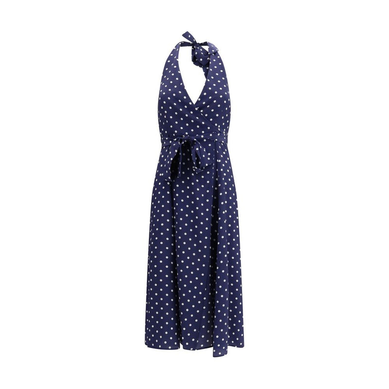 P.A.R.O.S.H. Blue Silk Casual Dress - Elegant Midi Design