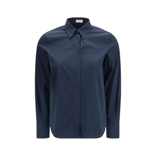 Brunello Cucinelli Blue Cotton Dress Shirt - Élégance et Intemporalité